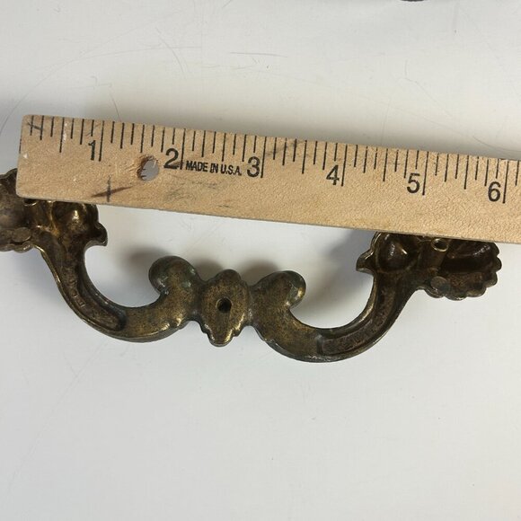 Antique Brass Handles Set of 4 Teardrop Drawer Pull 7" Furniture - Picture 9 of 9